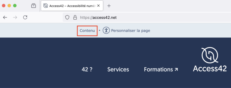 Liens d'évitement du site Access42